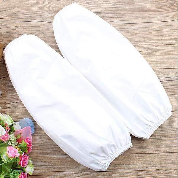 防油女厨房男女防污秋冬家务清洁防水袖套一次手套黑色服务员白色