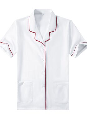 酒店短袖餐厅学校饭店后厨工作服女款夏季印logo饭堂幼儿园厨房