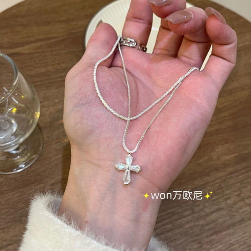 轻奢小众锆石碎银锁骨链女百搭