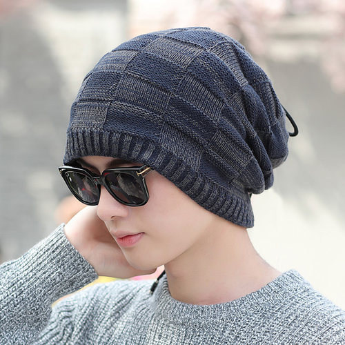 帽子男士毛线帽围脖骑车帽防风帽