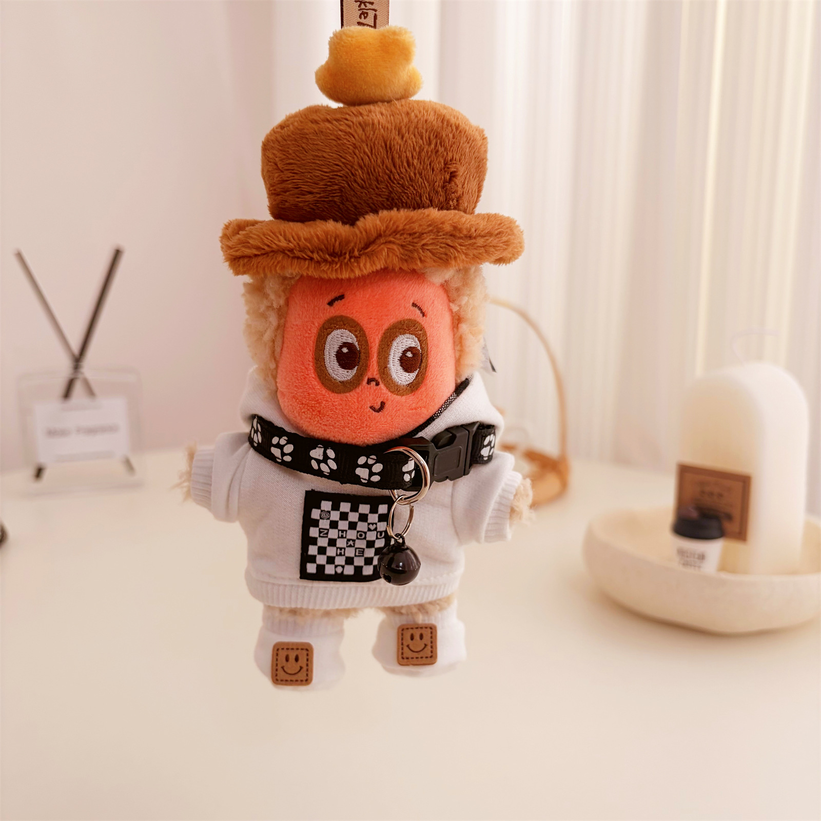 123星星人毛绒挂件玩偶娃衣我们是星人公仔配饰背带裤套装可爱