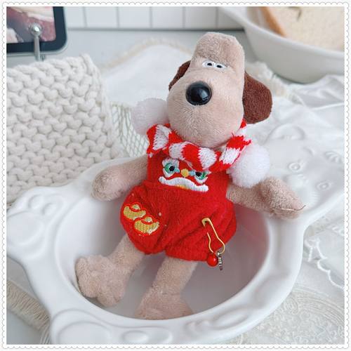 仅售衣服】10厘米娃衣掌门狗换装娃衣飞行员狗公仔玩 醒狮背带裤