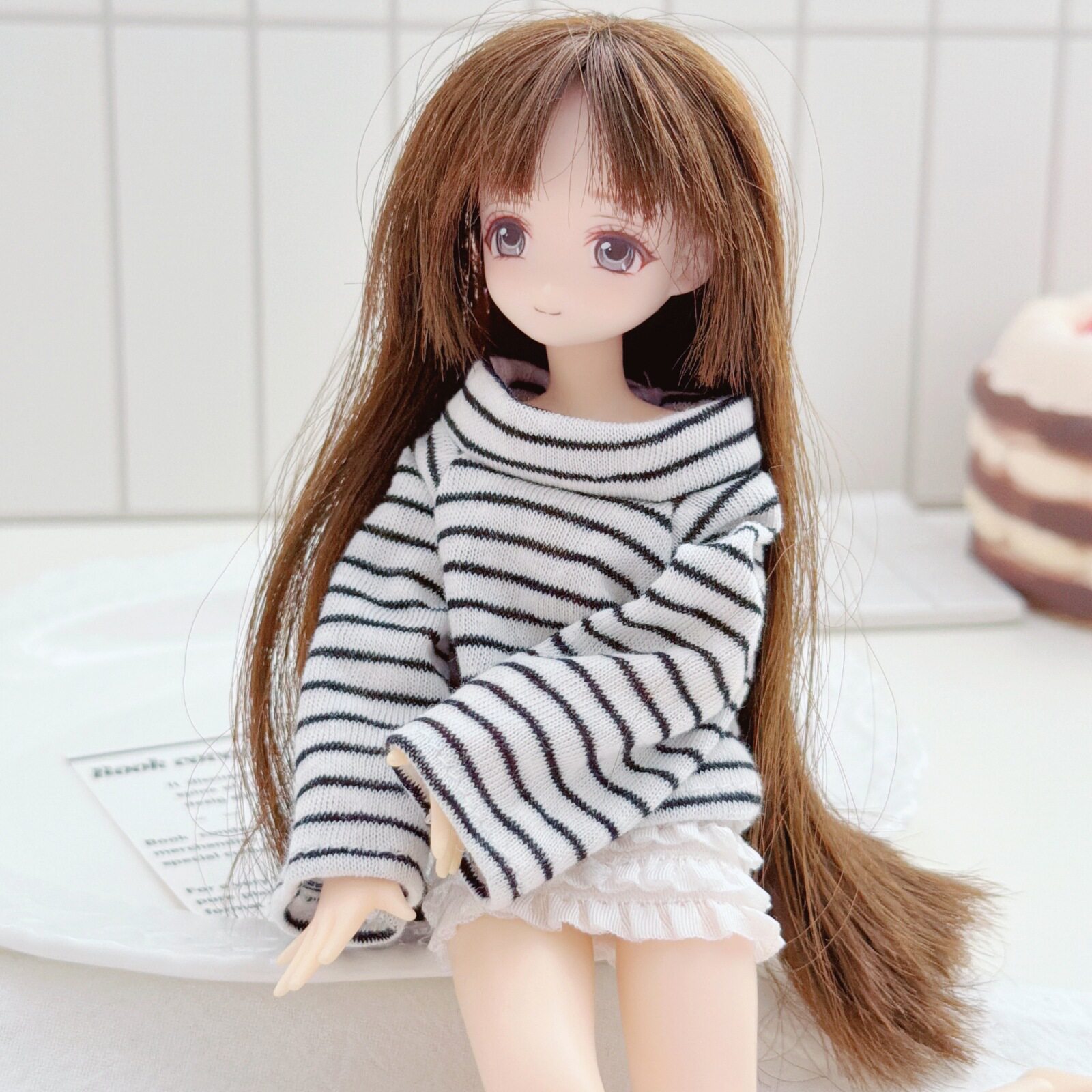 【azone光魇双生ob24/22】条纹长袖衫T恤点点袜子娃衣蛋糕短裙图片