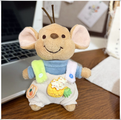 仅售衣服】可爱东迪小豆毛绒公仔衣服围裙背带裤裙子包包挂件着替