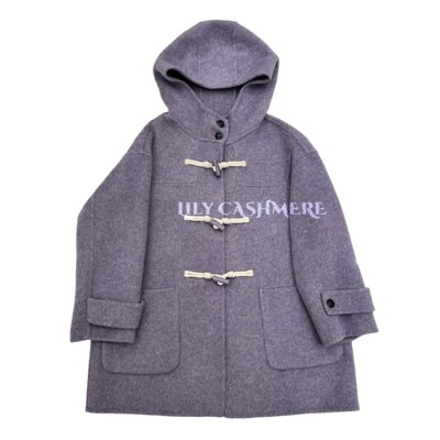 双面羊毛大衣中长款连帽毛呢外套