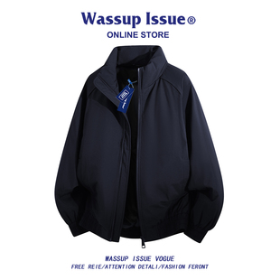 WASSUP 立领飞行员夹克男秋冬加厚保暖宽松羽绒棉服外套 ISSUE美式