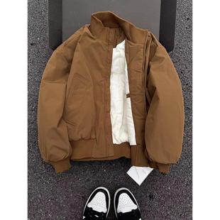 加厚立领棒球服高级感棉衣外套 冬季 cleanfit美式 飞行夹克棉服男款