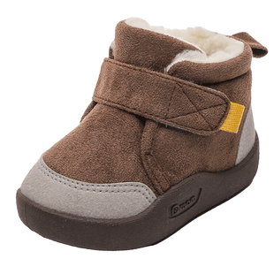 冬季小童雪地靴软底防滑宝宝学步鞋加绒男童棉鞋女童短靴子婴儿鞋