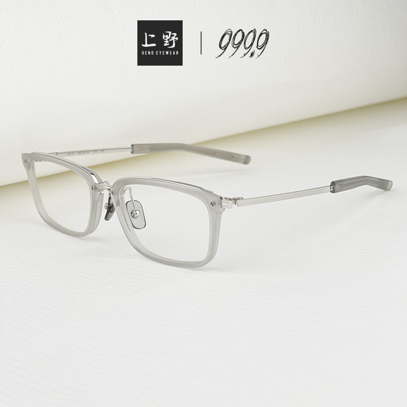 9four nines长方形近视眼镜m-114钛金属板材眼镜架