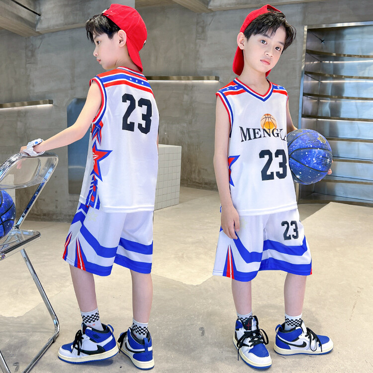 夏季新款儿童蓝球服套装男童运动服速干衣中大童短袖短裤两件套潮