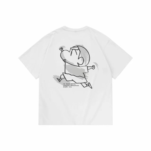 Crayon Shinchan蜡笔小新 卡通小新线稿手绘印花短袖T恤 男女同款