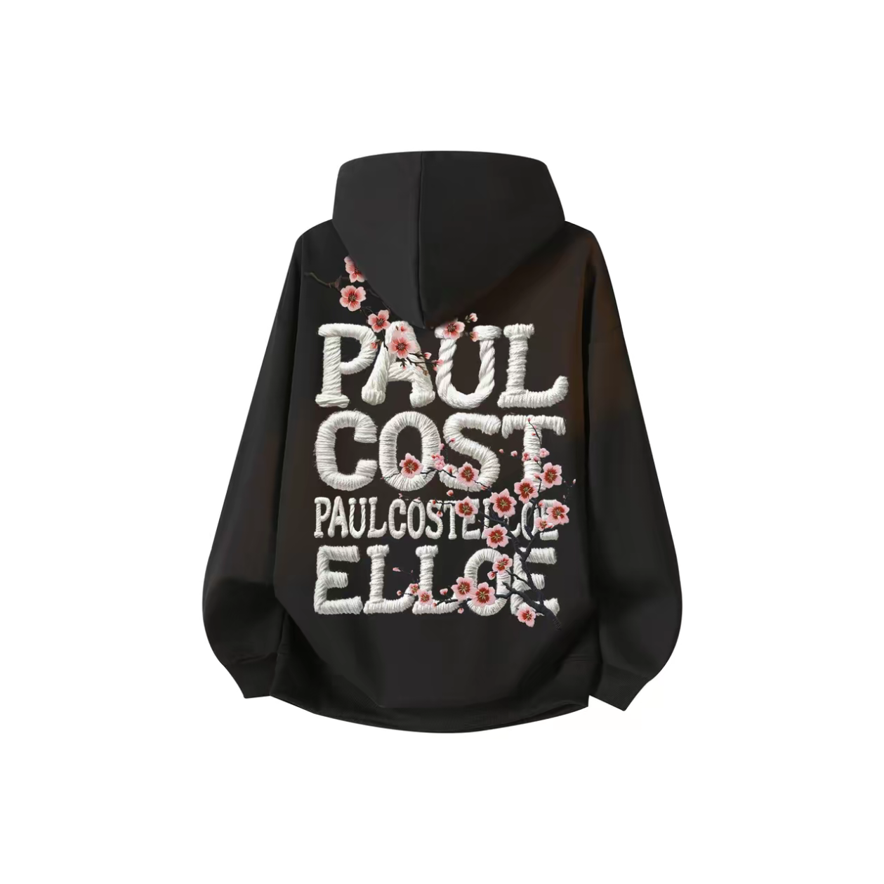 保罗.科斯特洛  美式复古潮牌植物花卉创意印花连帽卫衣 男女同款