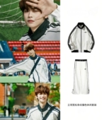 春秋学院风男女条纹开衫 梓渝同款 套装 情侣立领休闲运动卫衣外套