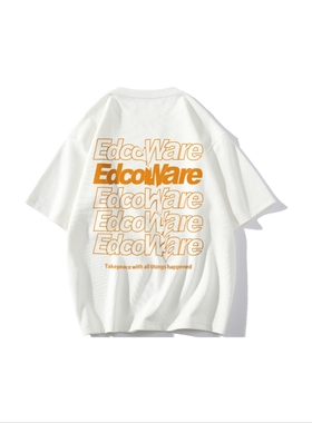 EDCO 字母流体Logo印花宽松圆领短袖T恤 男女同款