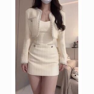 (整套有内里)富家千金套装裙气质名媛小香风外套连衣裙两件套