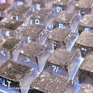 冰霜裂纹金属漆侧刻机械键盘键帽透光wooting夜魔客制化高级感