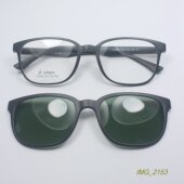 轻盈时尚 方框眼镜架含偏光夹片黑色TJ009 塑钢男女近视眼镜框经典