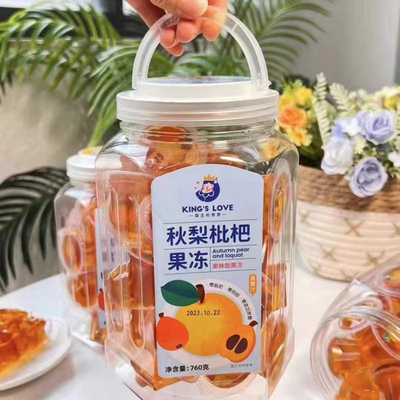 国王的赞赏秋梨枇杷果冻760g*2罐果味小零食解馋代餐水果冻小吃点