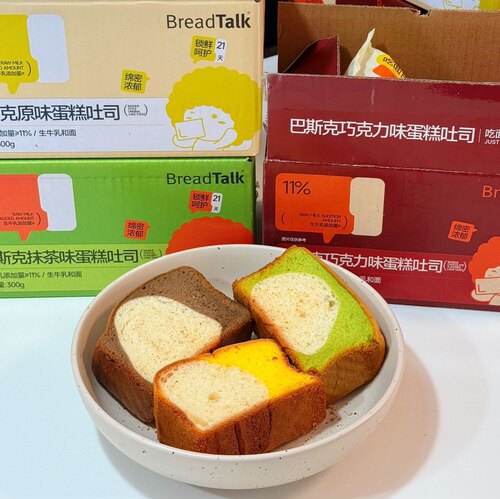 面包新语巴斯克蛋糕吐司300g*2箱抹茶巧克力原味吐司片代餐面包片