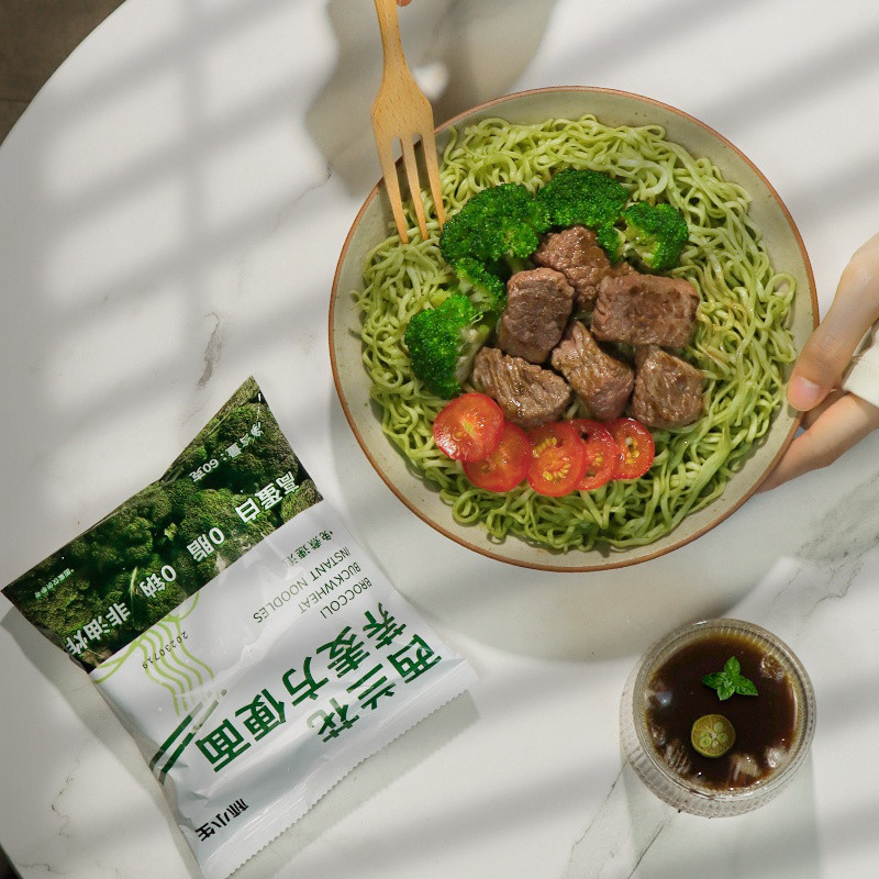 林小生西兰花荞麦方便面60g*12袋代餐主食免煮速食面粗粮拌面条图片