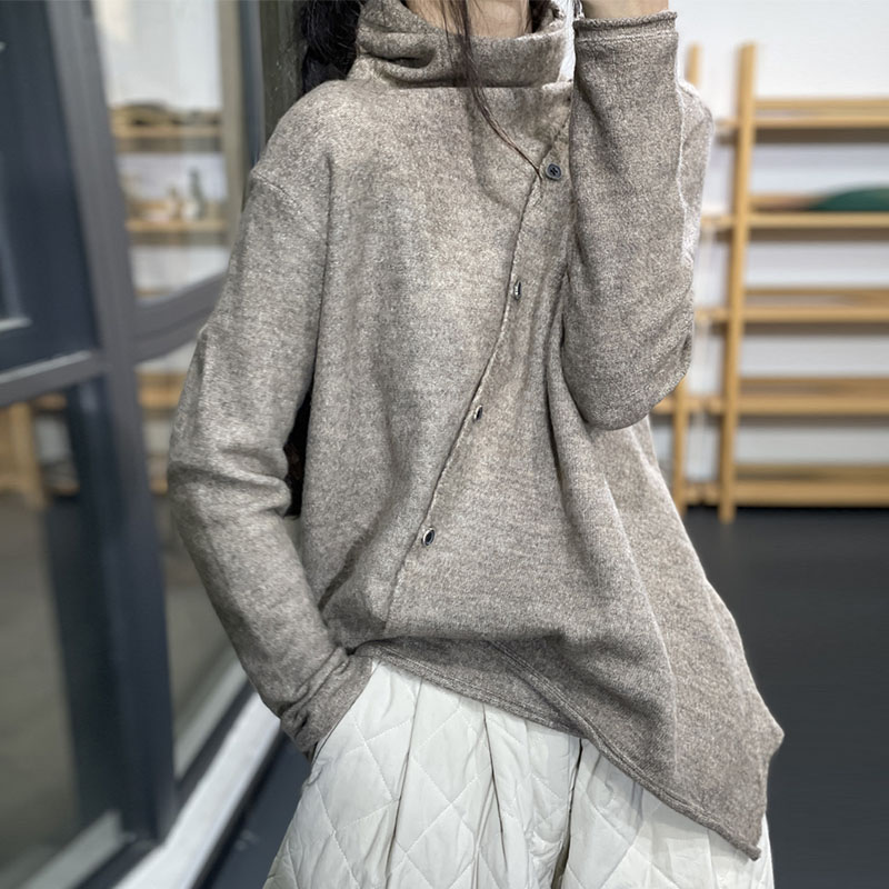 冬季文艺长袖高领羊毛针织毛衣女