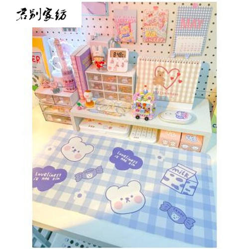 君别ins儿童桌布少女心电脑桌防水桌垫学生宿舍书桌垫草莓60*30cm