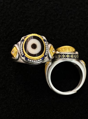 【藏玺物与悟/缘】S925纯银镶嵌启明星戒指藏式民族风天珠戒指