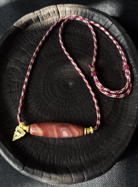 【鸿运当头】原创款天然缠丝玛瑙天珠锁骨项链脖挂 多样性发货