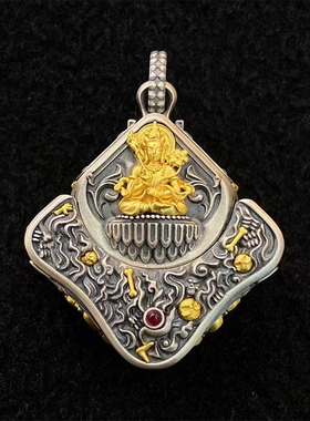 S925纯银镶嵌文殊大威德吊坠