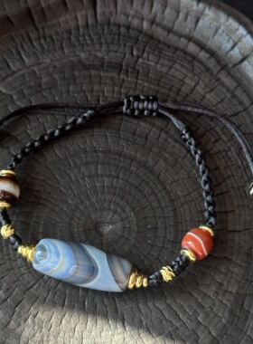 【福利狂漏】原创手编蓝沁缠丝玛瑙天珠手绳手链手串 多样性发货