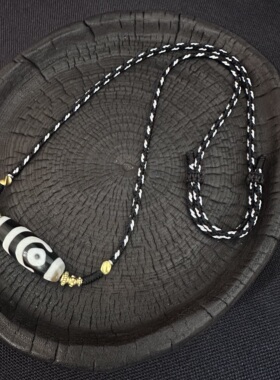 【藏玺·物与悟】台珠行运黑白双鱼金刚二眼天珠玛瑙项链锁骨链