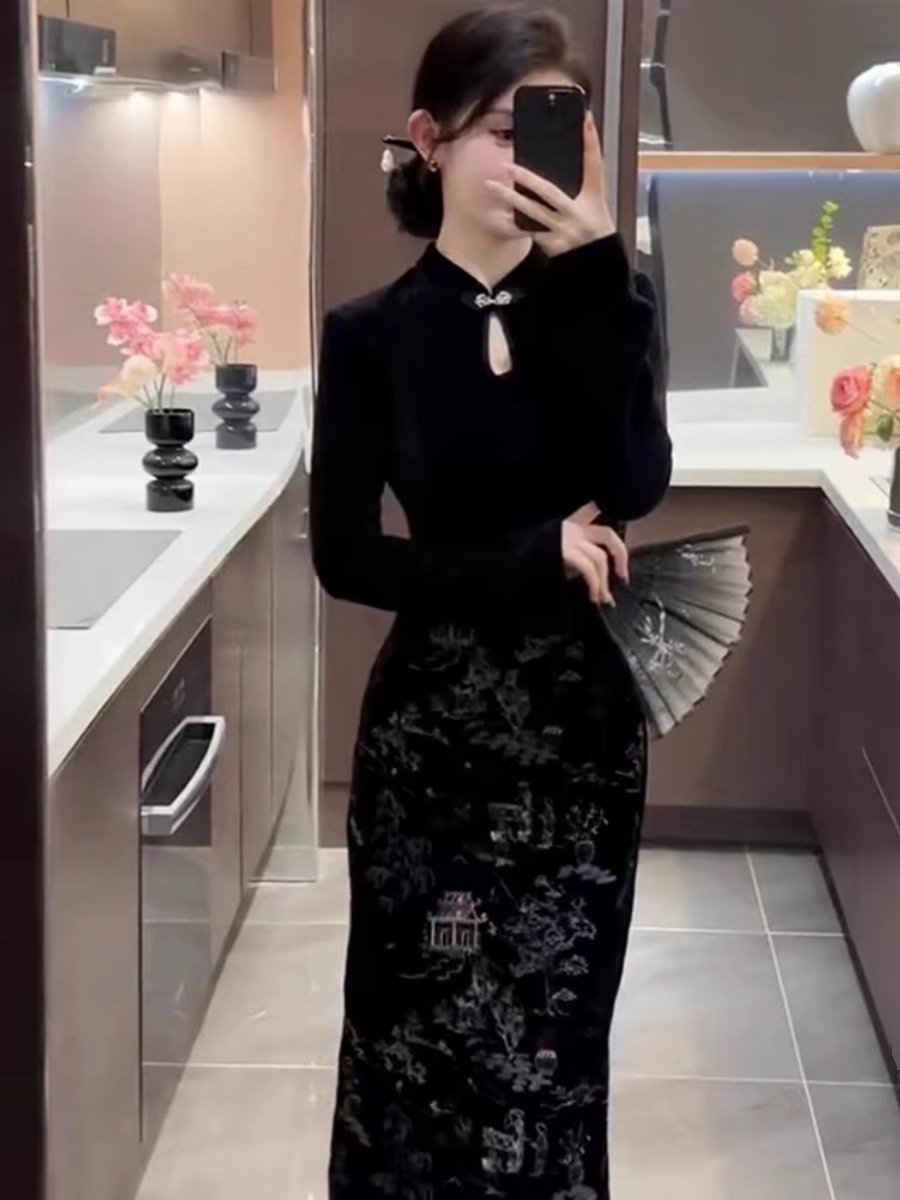 旗袍女新中式国风连衣裙孩子生日周岁百日宴妈妈礼服参加婚礼穿搭