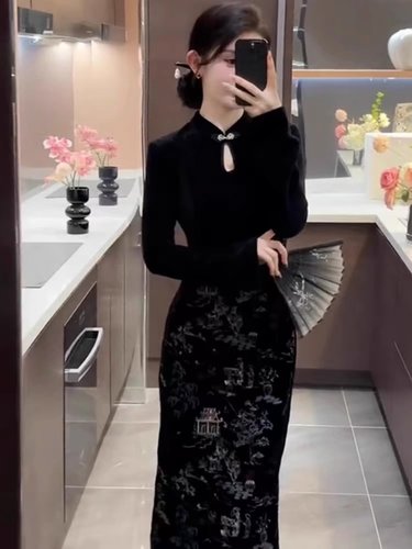 旗袍女新中式国风连衣裙孩子生日周岁百日宴妈妈礼服参加婚礼穿搭