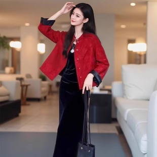 新中式旗袍国风套装连衣裙子参加婚礼穿搭礼服百日宴周岁宴妈妈装