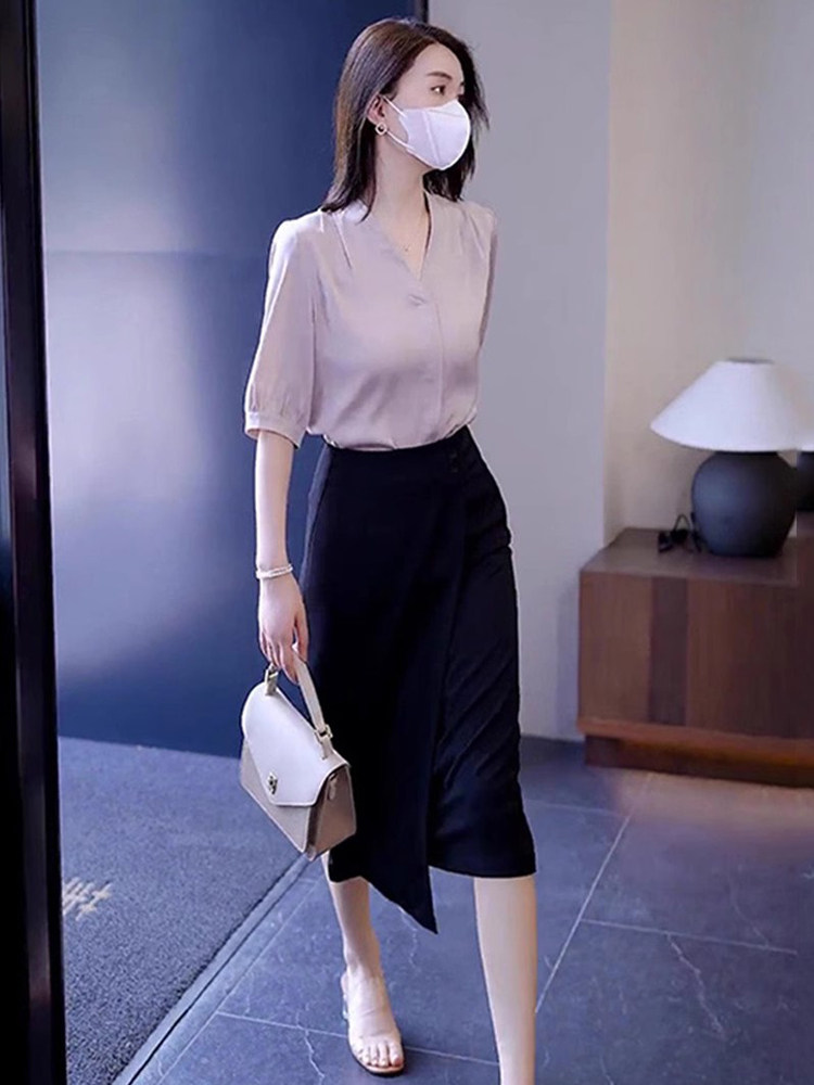 职业装气质女神范名媛轻熟风女装套装职场时尚高级感半身裙两件套