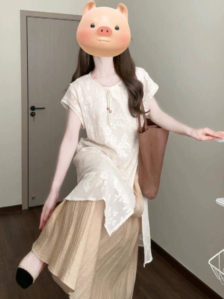 新中式国风套装上流社会裙子女2025新款旗袍改良年轻款少女高级感