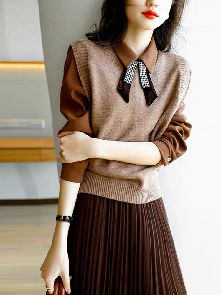 春装女款2025年新款衣服三件套洋装春季高级感裙子高知穿搭套装