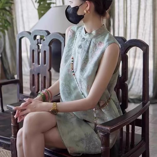 新中式国风女装2025新款旗袍洋装子周岁宴妈妈礼服穿搭平时可穿