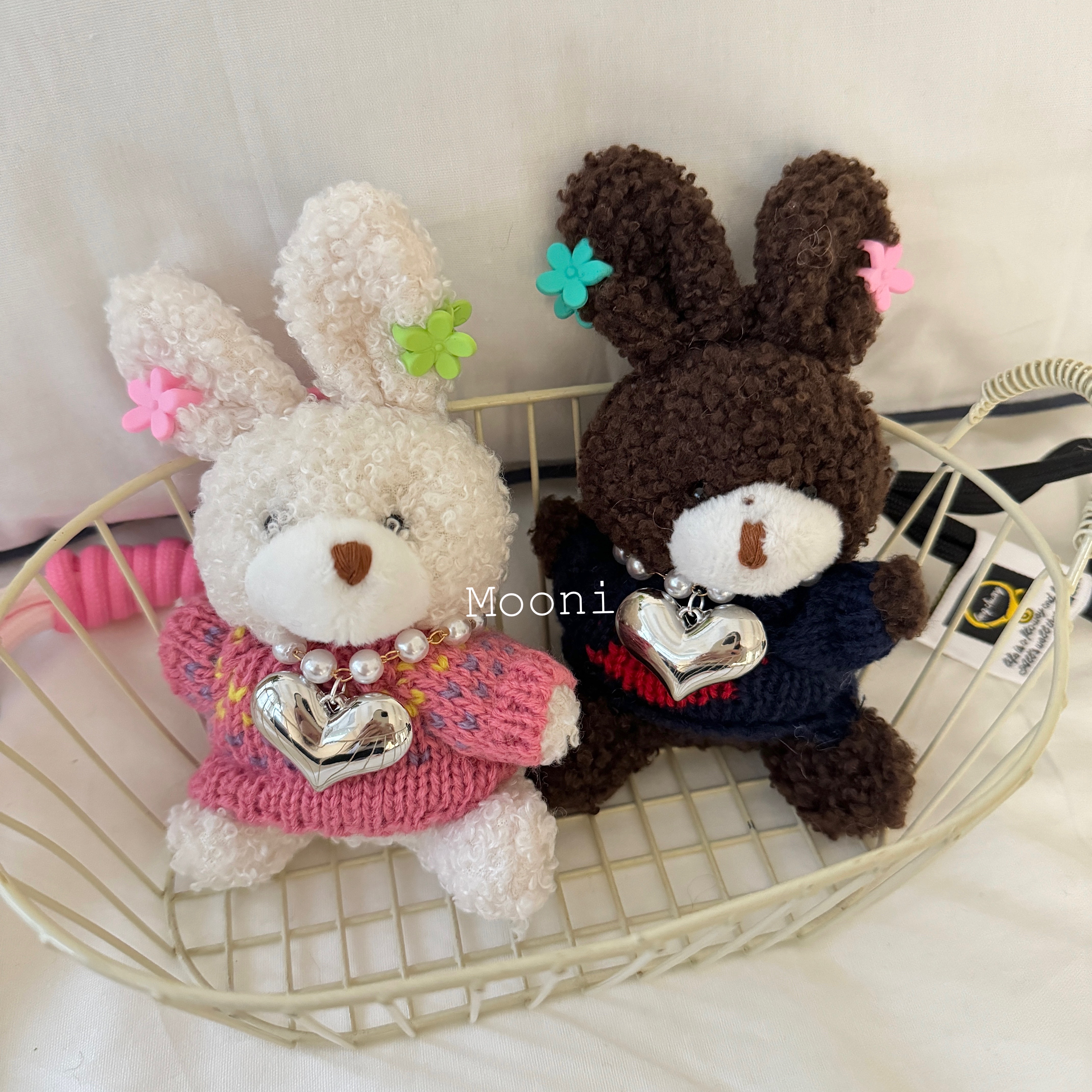 韩系ins可爱兔子美拉德卡通包挂饰公仔玩偶布偶车钥匙扣毛绒毛线