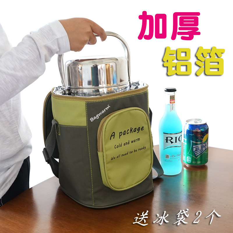 Korean circular Lunch Bags Large portable Heat insulation barrel Bag waterproof thickening aluminum foil Cooler bag Bento bagin the Storage consolidation , Home Storage appliances , Pouch , Lunch Bags  category - from Buy2taobao.com to provide professional Taobao agent buy service