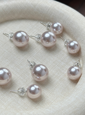 大米饰品】s925银针温柔曼塔玫瑰珍珠耳钉高级感轻奢耳环耳饰2025