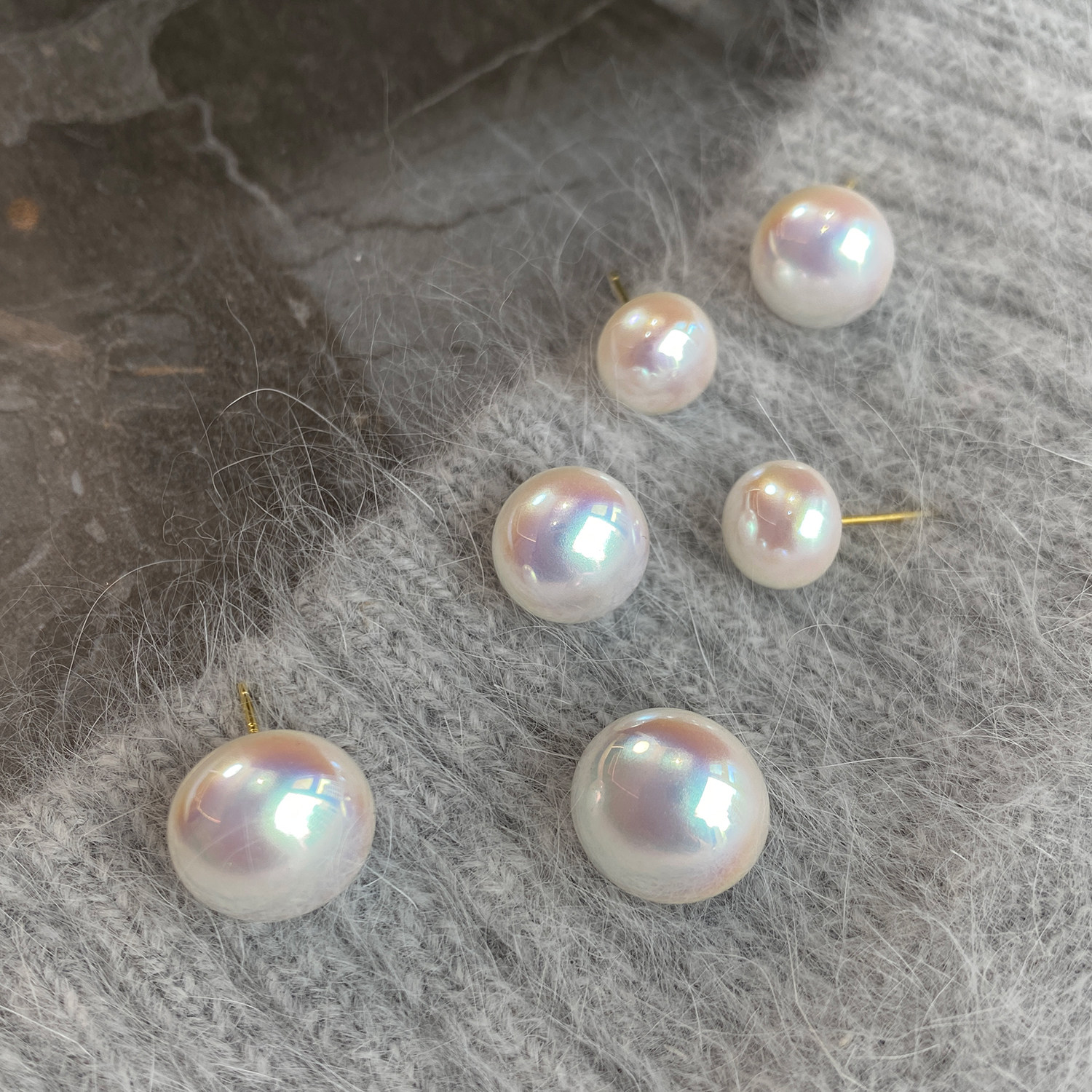 大米饰品】s925银针粉光扁圆馒头珍珠耳钉轻奢高级感气质耳饰爆款,饰品/流行首饰/时尚饰品新,耳环,淘宝优惠券,粉丝福利购,淘宝优惠卷