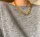 金属粗项链欧美简约网红百搭时尚 设计叠戴毛衣链子项链配饰不掉色
