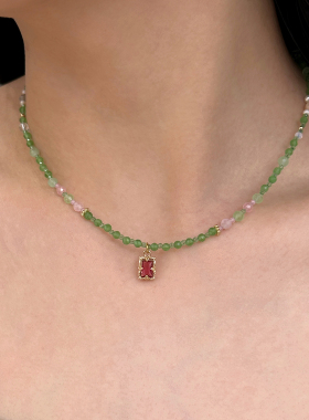 新中式绿野仙踪天然红玛瑙项链