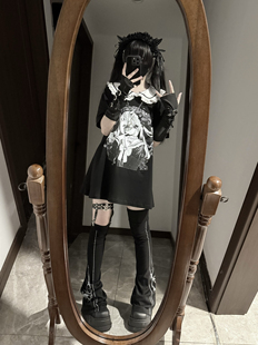 蕾系 娃娃领T恤 量产原创印花 短袖 现货 夏季 崩坏兔偶原创