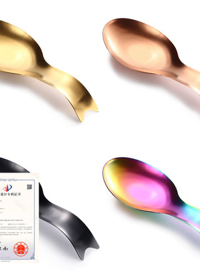 不锈钢加厚勺架 鱼尾搁盘厨房自助餐勺子托炒铲火锅汤壳勺置物架