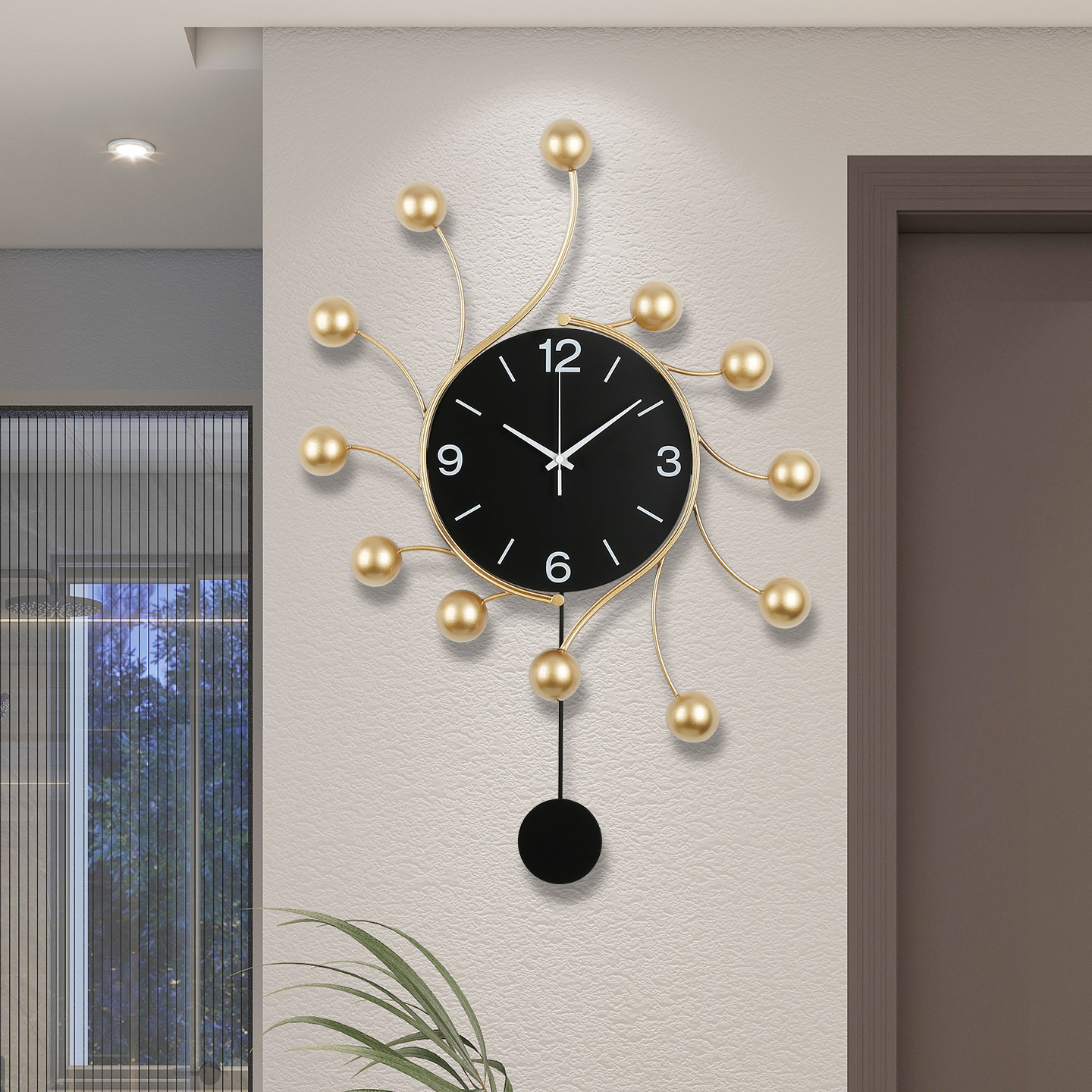 轻奢风挂钟客厅立体大气静音装饰挂表艺术创意背景墙家用时尚钟表