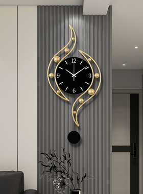 钟表客厅挂钟家庭背景墙2025新款装饰时钟现代简约网红高档石英钟