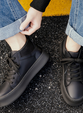 中帮马丁靴男款棉鞋男士秋冬鞋子厚底黑色男鞋2025新款高帮工装鞋