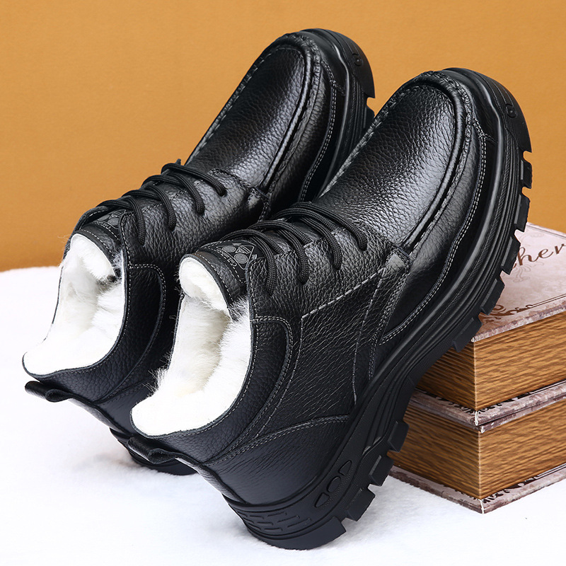 加绒保暖防滑雪地鞋男士加厚棉鞋